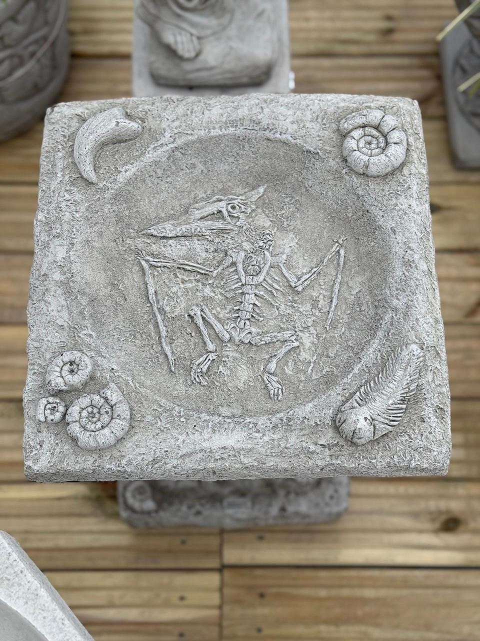 Stone Cast Detailed Jurassic Bird Bath