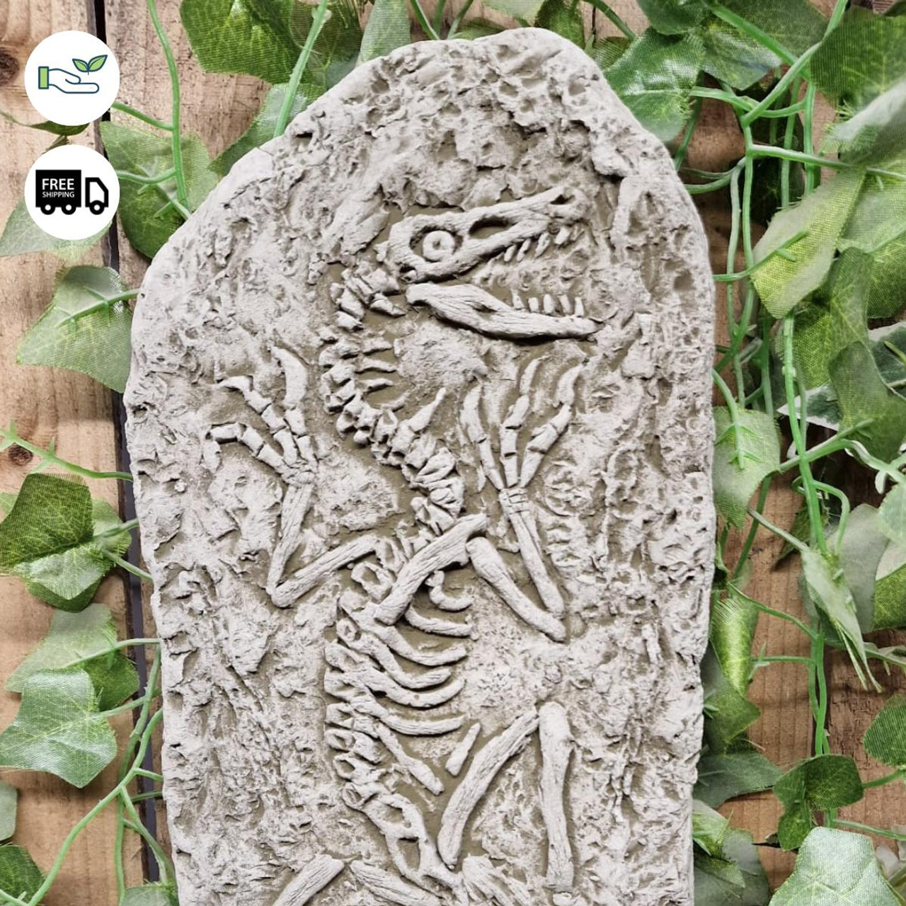 Stone Cast Jurassic Design Wall Plaque Stone Cast Jurassic Design Wall Plaque