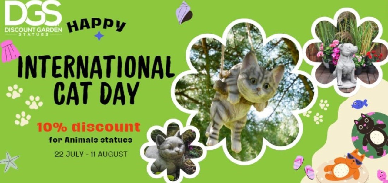 Celebrate International Cat Day with a Special Offer at Discount Garden Statues! Celebrate International Cat Day with a Special Offer at Discount Garden Statues!