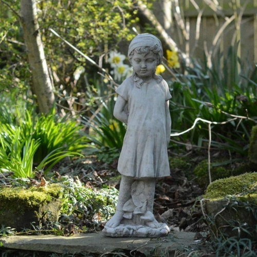 Stunning Statue of Little Girl Hiding the Rose