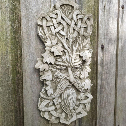 Stone Cast Large Leaf Greenman Wall Plaque