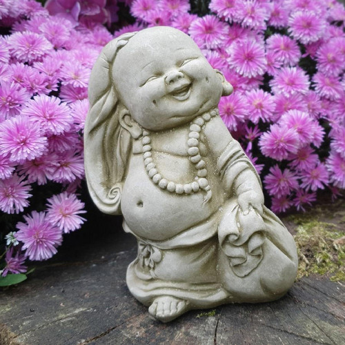 Small Stoneware Wandering Monk Garden Ornament