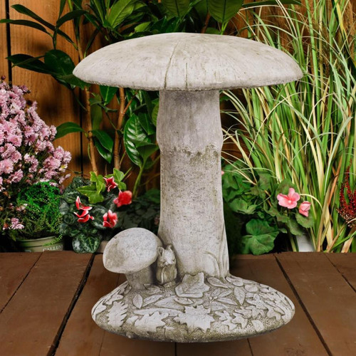 Adorable Big Mushrooms Stonecast Statue Garden Ornament  Adorable Big Mushrooms Stonecast Statue Garden Ornament