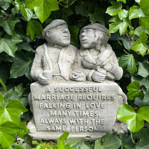 "Lovers on Bench" Married Couple Wisdom Garden Ornament
