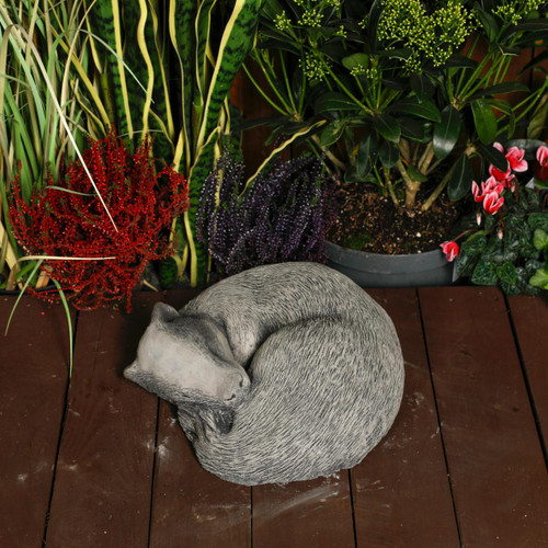 Peaceful Cast Stone Sleeping Badger Garden Statue Animal Garden Ornament Peaceful Cast Stone Sleeping Badger Garden Statue Animal Garden Ornament