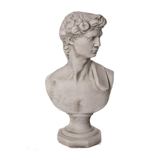 Classical David Bust Garden Ornament (Column not Included)  Classical David Bust Garden Ornament (Column not Included)