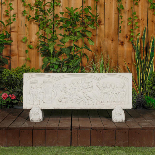 White Stone Cast Normandy Trough with Legs Garden Planter White Stone Cast Normandy Trough with Legs Garden Planter