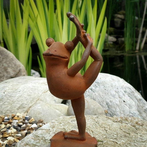 Cast Iron Dancer Pose Yoga Frog Garden Ornament Home Decor Cast Iron Dancer Pose Yoga Frog Garden Ornament Home Decor