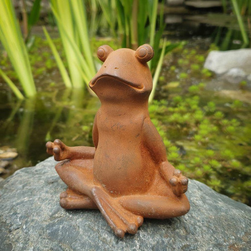 Cast Iron Meditating Yoga Frog Garden Ornament Home Decor Cast Iron Meditating Yoga Frog Garden Ornament Home Decor