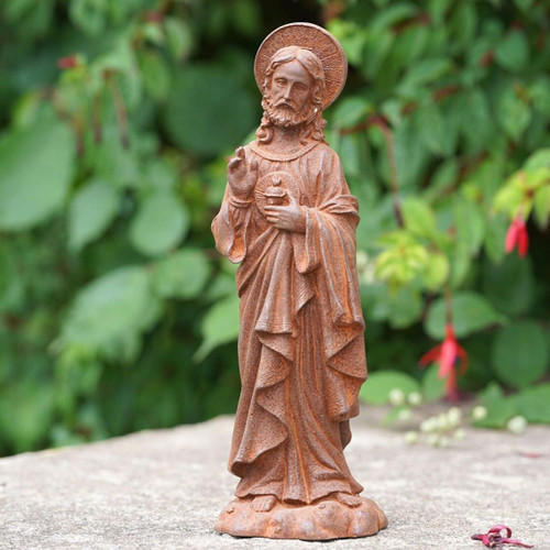 Cast Iron Jesus Garden Ornament Home Decor Statue Cast Iron Jesus Garden Ornament Home Decor Statue