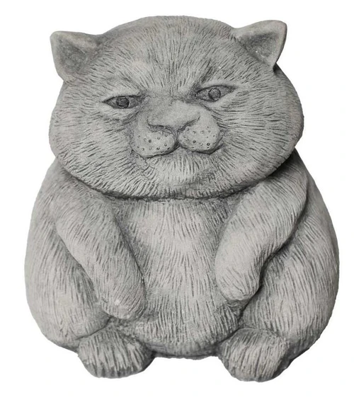 Stone Cast Happy Cat Garden Statue Ornament and Decor