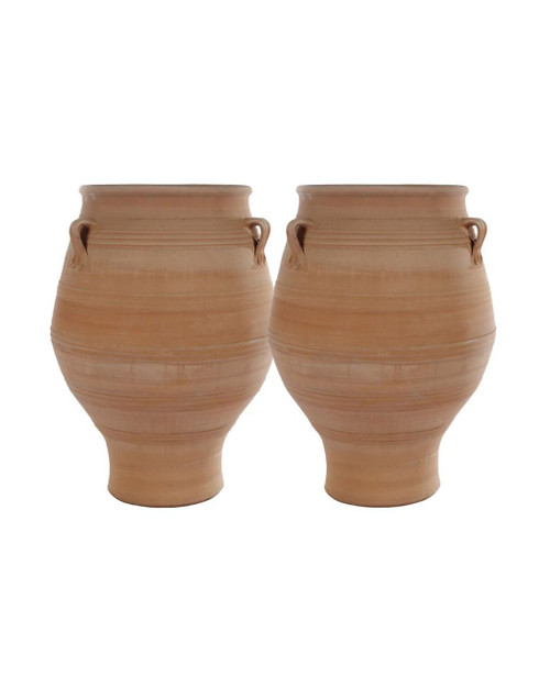 Stunning Pair of Traditional Cretan Pithari Terracotta Planters (100cm)  Stunning Pair of Traditional Cretan Pithari Terracotta Planters (100cm)