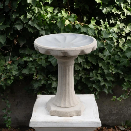 Floral Sandstone Bird Bath