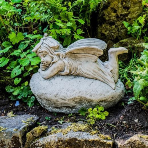 Stone Cast Lying Fairy Garden Ornament