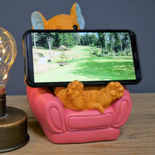 Sitting Chill BullDog Mobile Holder Phone Stand Home Decor Ornaments  