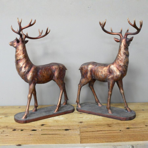 Set Of 2 Antique Stags Home Decor  