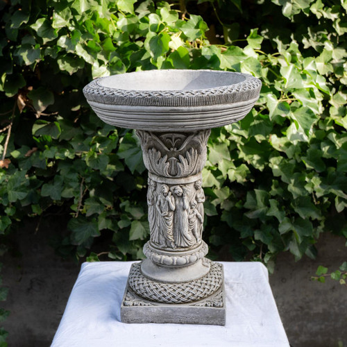 Patrician Bird Bath Elegant Stone cast Bird Bath Birdfeeder