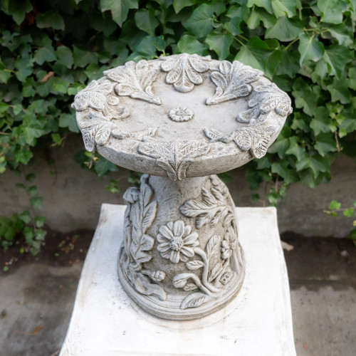 English Oak Design Stone cast Bird Bath Bird feeder (BB64 English Oak BB) 