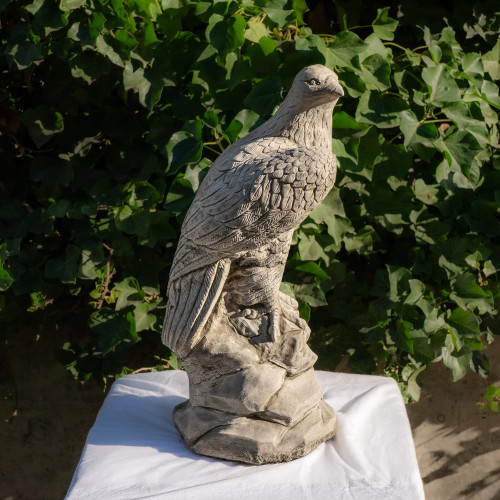 Large Regal Stone Cast Eagle on Rocks Ornament