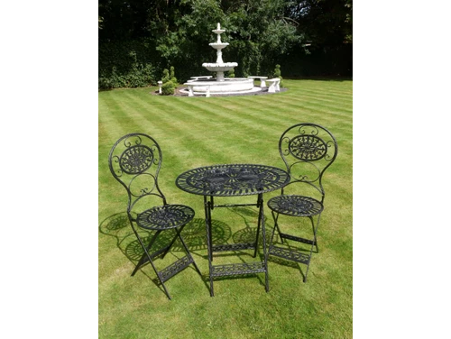 T42 Black Oval Metal Table and Chairs ( Bistro 2 seater Set)