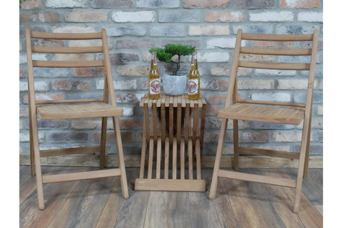 Rustic Wooden Bistro Set – Compact Table & Chairs for Relaxed Living 