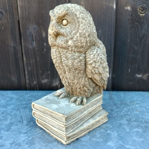 Stone Cast Wizard Owl Garden Ornament