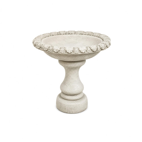 Stone Cast Richmond Birdbath with Decorative Carved Basin and Pedestal