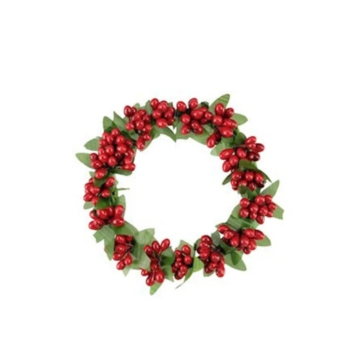 Festive Red Berrybud Candle Ring – 7.5cm