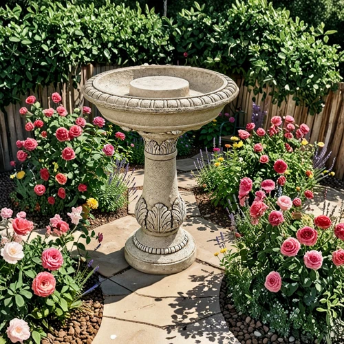 Chatsworth Birdbath – Decorative Stone Cast Tall Garden Bird Bath