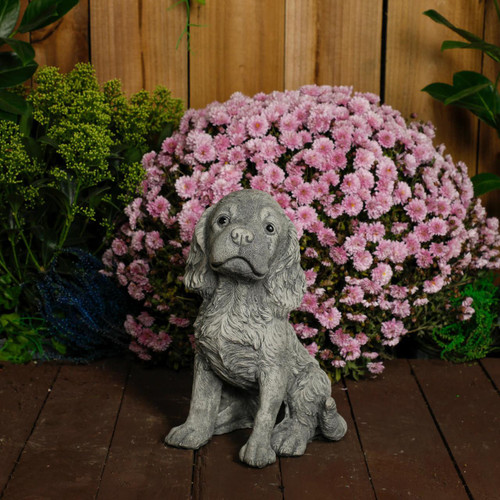 Spaniel Puppy Dog Stone Cast Garden Ornament Spaniel Puppy Dog Stone Cast Garden Ornament