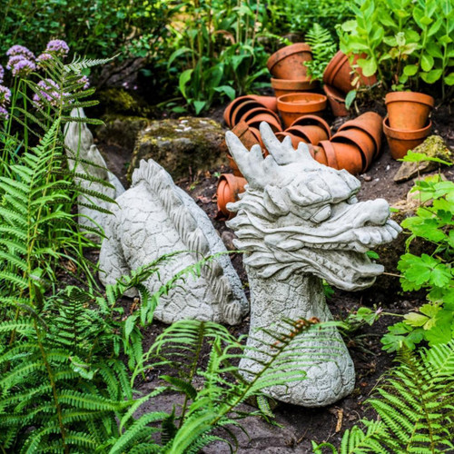 Garden Dragon Statue Fountain Dragon Ornament Resin Water Feature Sculpture  For Home Garden Decoration