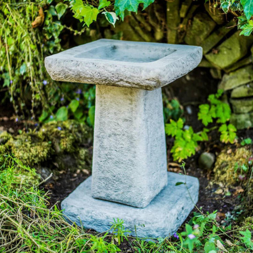 'York' Garden Bird Bath Rustic Style With Square Top 'York' Garden Bird Bath Rustic Style With Square Top