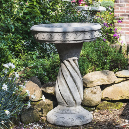 Detailed Windsor Design Stone Bird Bath Detailed Windsor Design Stone Bird Bath
