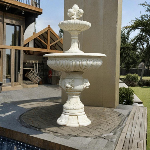 Large Lion Head 2 Tier Fountain 