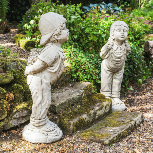 Large Boy and Girl Statue Garden Ornament