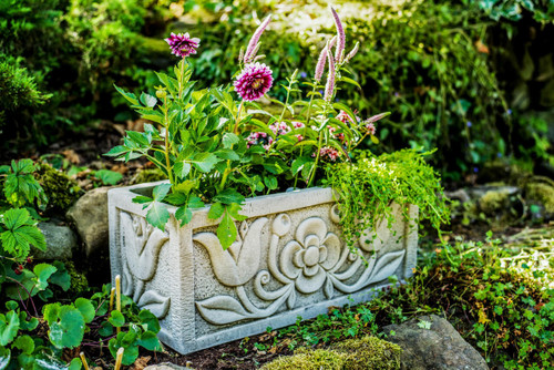 Large Tulip Design Stone Cast Planter Trough