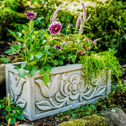 Large Tulip design Stone Planter Trough Large Tulip design Stone Planter Trough