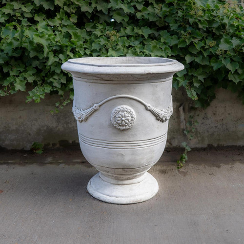 Large Round White Greek Style Pot