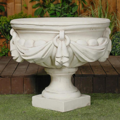 Large White/cream Draped Georgian Style Vase Planter Urn  Large White/cream Draped Georgian Style Vase Planter Urn