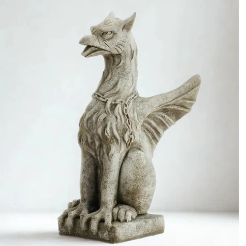 Large Winged Stone Griffin Ornament Gargoyle Gryphon Style