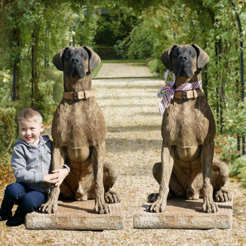 Pair of Life-size Great Dane Statue Pair of Life-size Great Dane Statue