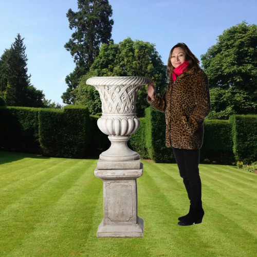 Large Edwardian Design Vase on Giant Square Plinth Large Edwardian Design Vase on Giant Square Plinth