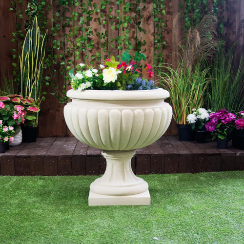 Royale Design Sandstone Urn with Square Base