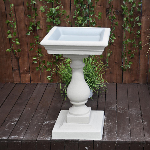 Classic Sandstone Bird Bath with Square Top Classic Sandstone Bird Bath with Square Top