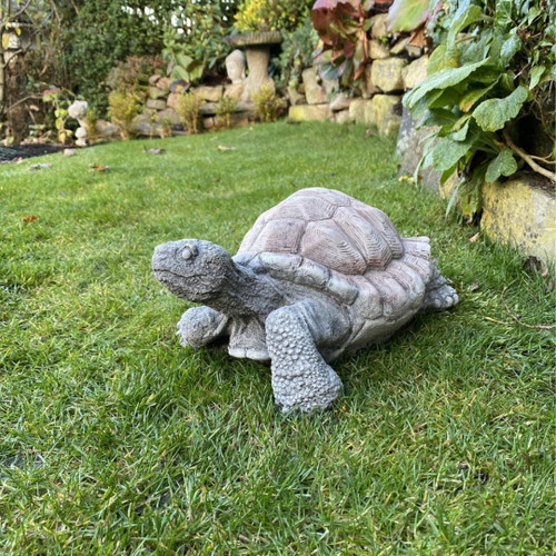 Medium Stone Cast Tortoise Garden Ornament Medium Stone Cast Tortoise Garden Ornament