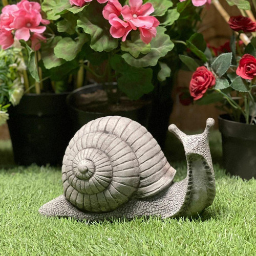 Small Stone Cast Snail Garden Ornament Small Stone Cast Snail Garden Ornament
