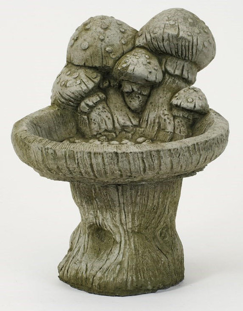 Big Mushrooms Stonecast Bird Bath Statue Garden Ornament