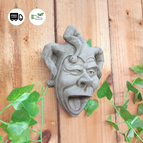 Jester Face Stone Wall Plaque