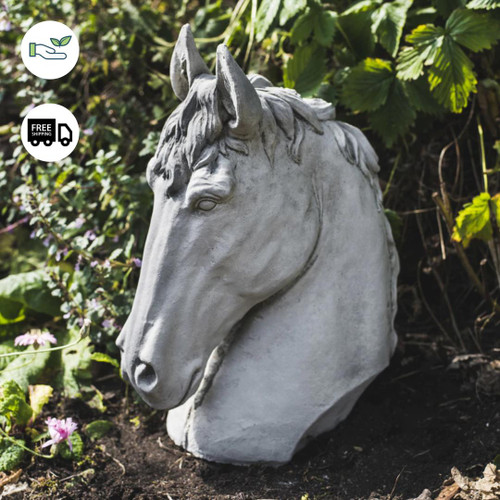 Stallion Horse Head Concrete Garden Ornament