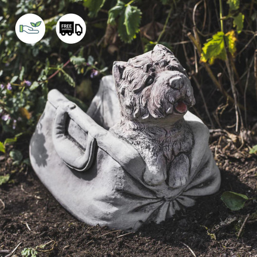 Puppy in Bag Stone Planter